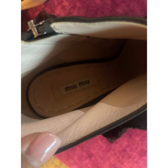 MIU MIU Suede and Wool Ankle Boots w Banana Curve Heel Shoes Size 39 9 - Picture 4 of 8